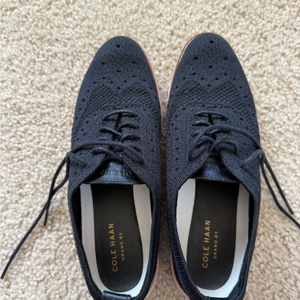 Cole Haan Women's Black Knit Oxfords